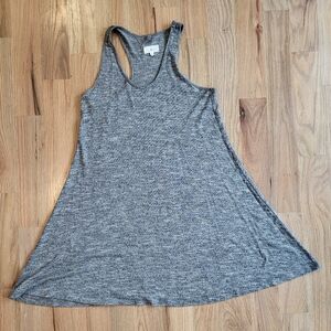 Lou & Grey Gray Asymmetrical Sleeveless Mini Dress